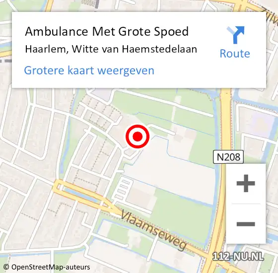 Locatie op kaart van de 112 melding: Ambulance Met Grote Spoed Naar Haarlem, Witte van Haemstedelaan op 19 juni 2023 10:15