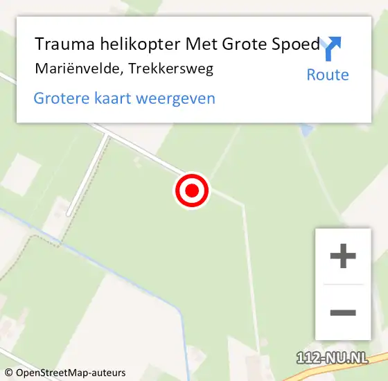 Locatie op kaart van de 112 melding: Trauma helikopter Met Grote Spoed Naar Mariënvelde, Trekkersweg op 19 juni 2023 12:15