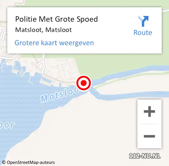 Locatie op kaart van de 112 melding: Politie Met Grote Spoed Naar Matsloot, Matsloot op 19 juni 2023 12:25
