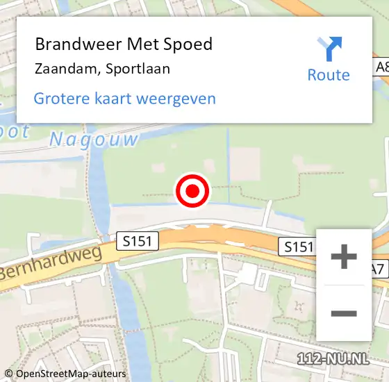 Locatie op kaart van de 112 melding: Brandweer Met Spoed Naar Zaandam, Sportlaan op 19 juni 2023 13:10