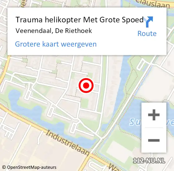 Locatie op kaart van de 112 melding: Trauma helikopter Met Grote Spoed Naar Veenendaal, De Riethoek op 19 juni 2023 13:25