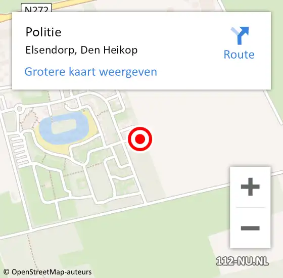 Locatie op kaart van de 112 melding: Politie Elsendorp, Den Heikop op 19 juni 2023 13:30