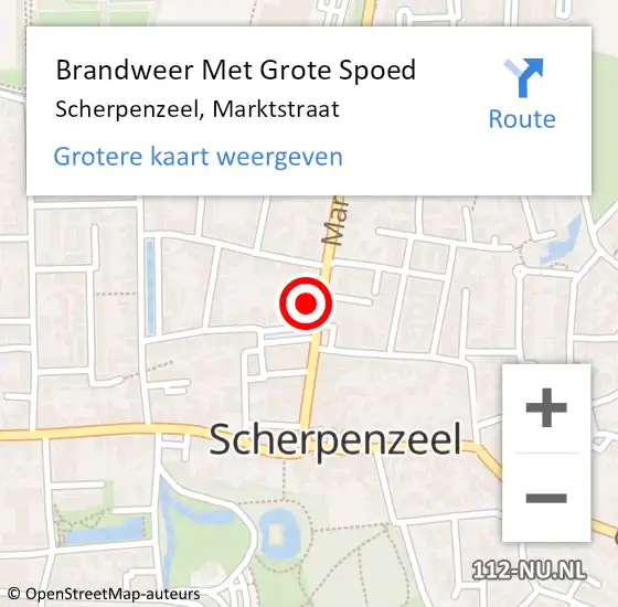 Locatie op kaart van de 112 melding: Brandweer Met Grote Spoed Naar Scherpenzeel, Marktstraat op 19 juni 2023 15:45
