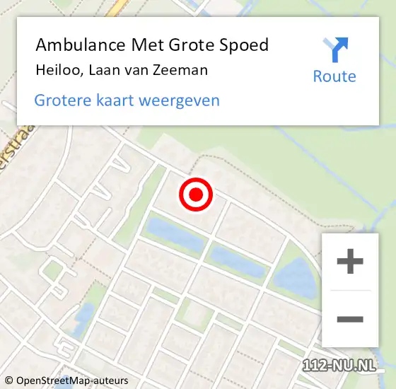Locatie op kaart van de 112 melding: Ambulance Met Grote Spoed Naar Heiloo, Laan van Zeeman op 19 juni 2023 19:01