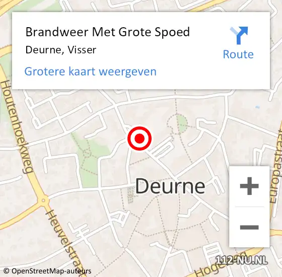 Locatie op kaart van de 112 melding: Brandweer Met Grote Spoed Naar Deurne, Visser op 19 juni 2023 21:04