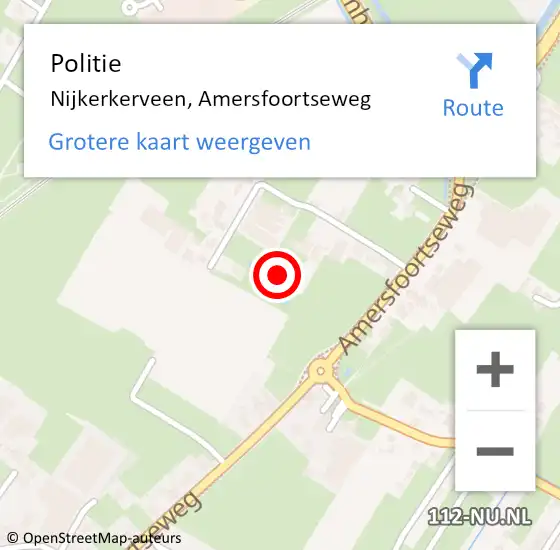 Locatie op kaart van de 112 melding: Politie Nijkerkerveen, Amersfoortseweg op 19 juni 2023 21:31