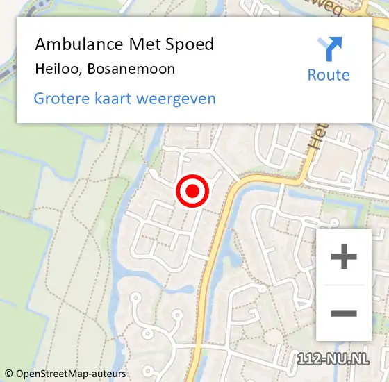 Locatie op kaart van de 112 melding: Ambulance Met Spoed Naar Heiloo, Bosanemoon op 19 juni 2023 22:59