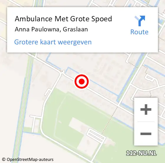 Locatie op kaart van de 112 melding: Ambulance Met Grote Spoed Naar Anna Paulowna, Graslaan op 19 juni 2023 23:13