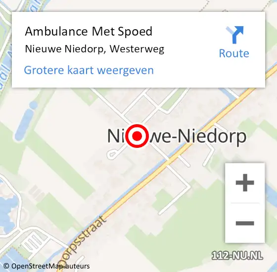 Locatie op kaart van de 112 melding: Ambulance Met Spoed Naar Nieuwe Niedorp, Westerweg op 20 juni 2023 10:57