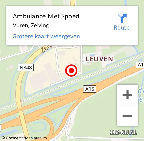 Locatie op kaart van de 112 melding: Ambulance Met Spoed Naar Vuren, Zeiving op 20 juni 2023 11:05