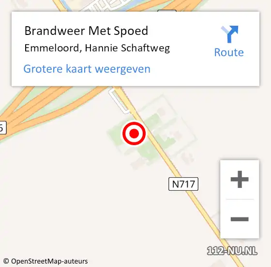 Locatie op kaart van de 112 melding: Brandweer Met Spoed Naar Emmeloord, Hannie Schaftweg op 20 juni 2023 13:24