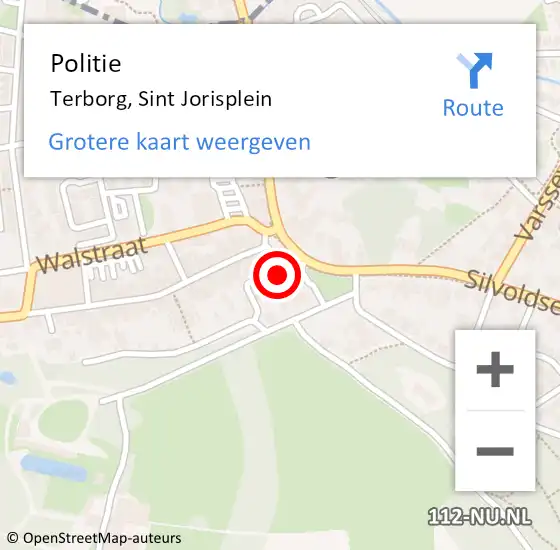 Locatie op kaart van de 112 melding: Politie Terborg, Sint Jorisplein op 20 juni 2023 17:41