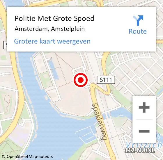 Locatie op kaart van de 112 melding: Politie Met Grote Spoed Naar Amsterdam, Amstelplein op 20 juni 2023 18:38
