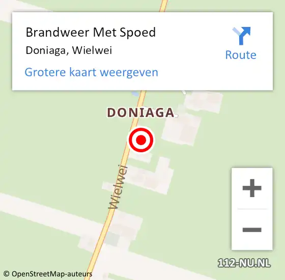 Locatie op kaart van de 112 melding: Brandweer Met Spoed Naar Doniaga, Wielwei op 20 juni 2023 19:39