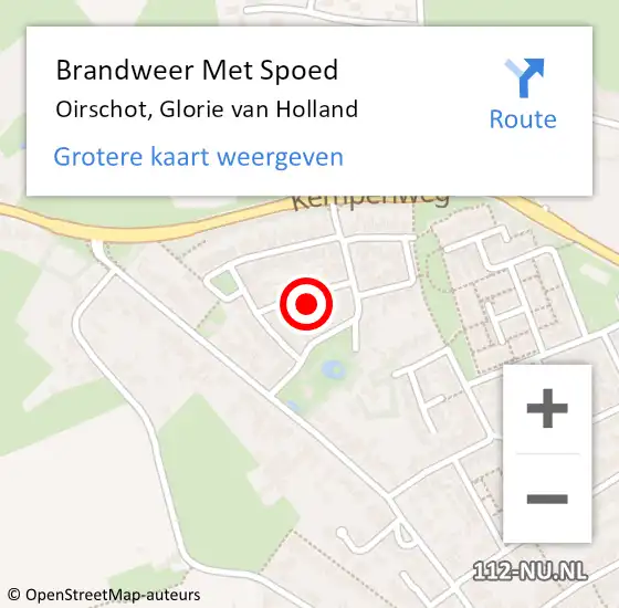 Locatie op kaart van de 112 melding: Brandweer Met Spoed Naar Oirschot, Glorie van Holland op 20 juni 2023 23:44