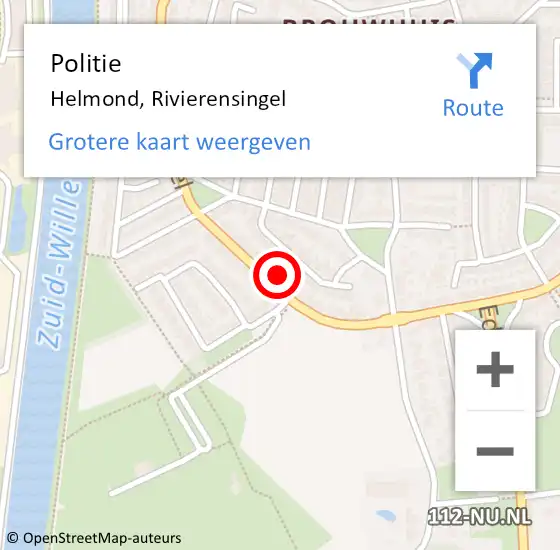 Locatie op kaart van de 112 melding: Politie Helmond, Rivierensingel op 21 juni 2023 08:41