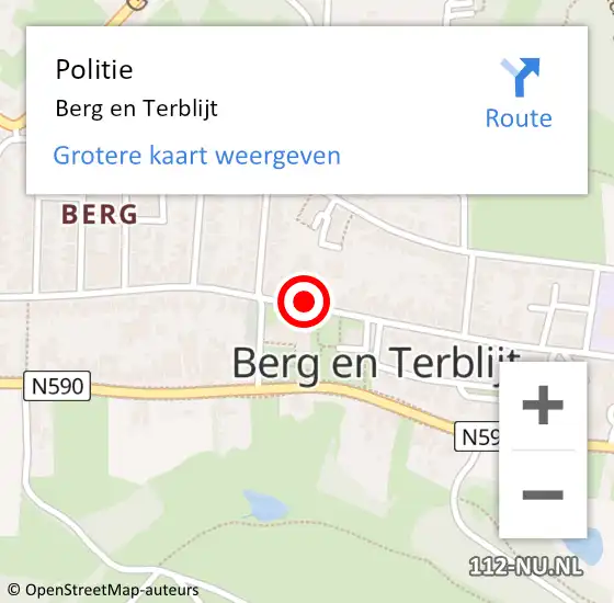 Locatie op kaart van de 112 melding: Politie Berg en Terblijt op 21 juni 2023 11:22
