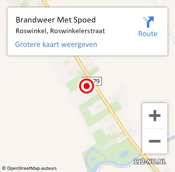 Locatie op kaart van de 112 melding: Brandweer Met Spoed Naar Roswinkel, Roswinkelerstraat op 21 juni 2023 14:03