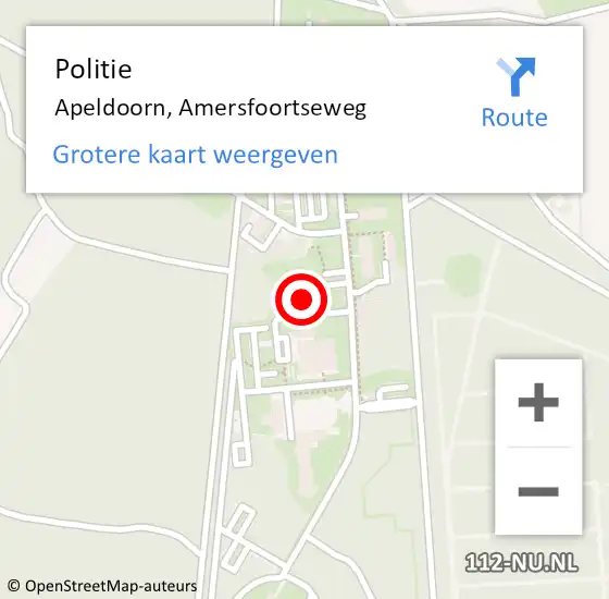 Locatie op kaart van de 112 melding: Politie Apeldoorn, Amersfoortseweg op 21 juni 2023 16:00