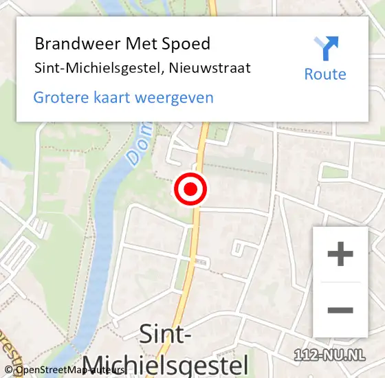 Locatie op kaart van de 112 melding: Brandweer Met Spoed Naar Sint-Michielsgestel, Nieuwstraat op 21 juni 2023 16:06