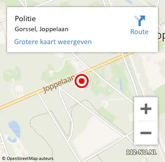 Locatie op kaart van de 112 melding: Politie Gorssel, Joppelaan op 21 juni 2023 16:38