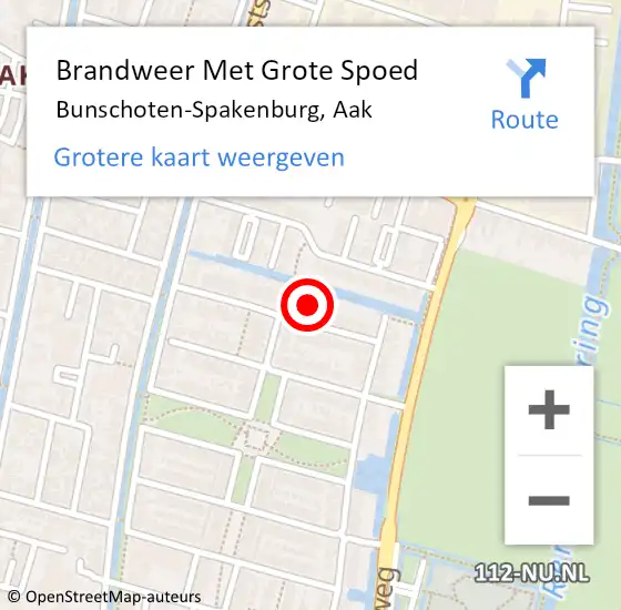 Locatie op kaart van de 112 melding: Brandweer Met Grote Spoed Naar Bunschoten-Spakenburg, Aak op 21 juni 2023 16:44