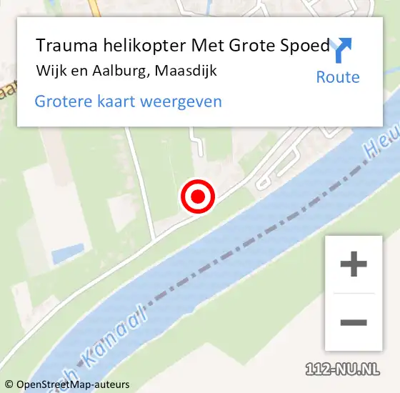 Locatie op kaart van de 112 melding: Trauma helikopter Met Grote Spoed Naar Wijk en Aalburg, Maasdijk op 21 juni 2023 16:57