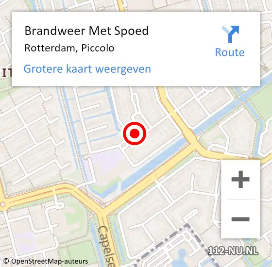 Locatie op kaart van de 112 melding: Brandweer Met Spoed Naar Rotterdam, Piccolo op 21 juni 2023 17:19