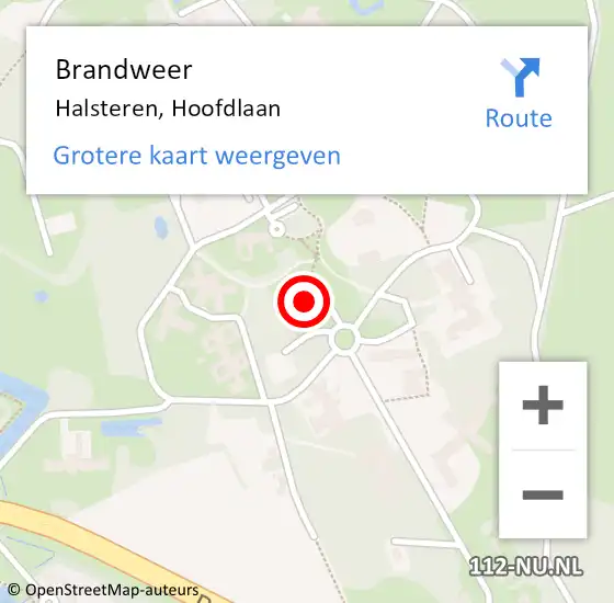 Locatie op kaart van de 112 melding: Brandweer Halsteren, Hoofdlaan op 21 juni 2023 17:24