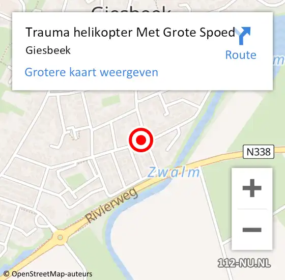 Locatie op kaart van de 112 melding: Trauma helikopter Met Grote Spoed Naar Giesbeek op 21 juni 2023 17:30