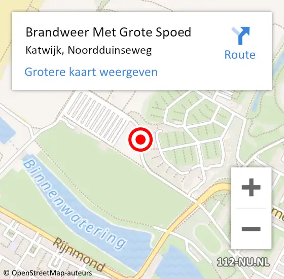 Locatie op kaart van de 112 melding: Brandweer Met Grote Spoed Naar Katwijk, Noordduinseweg op 29 augustus 2014 20:02
