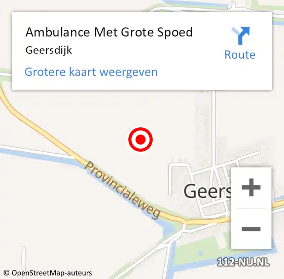 Locatie op kaart van de 112 melding: Ambulance Met Grote Spoed Naar Geersdijk op 21 juni 2023 19:06