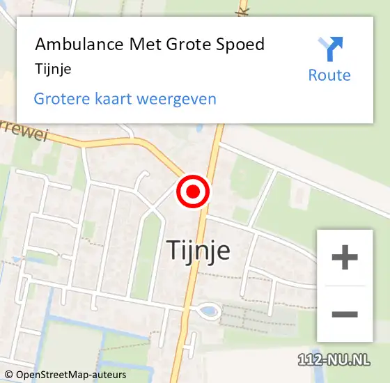 Locatie op kaart van de 112 melding: Ambulance Met Grote Spoed Naar Tijnje op 21 juni 2023 20:10