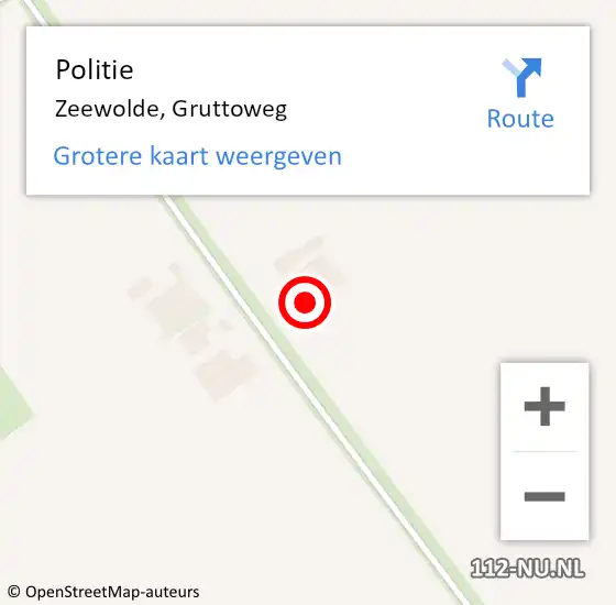 Locatie op kaart van de 112 melding: Politie Zeewolde, Gruttoweg op 21 juni 2023 21:27
