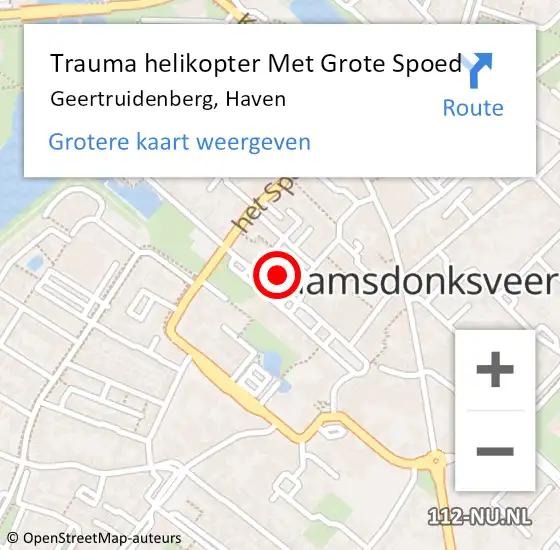 Locatie op kaart van de 112 melding: Trauma helikopter Met Grote Spoed Naar Geertruidenberg, Haven op 22 juni 2023 01:29