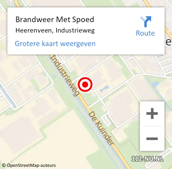 Locatie op kaart van de 112 melding: Brandweer Met Spoed Naar Heerenveen, Industrieweg op 22 juni 2023 05:38