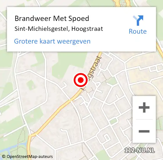 Locatie op kaart van de 112 melding: Brandweer Met Spoed Naar Sint-Michielsgestel, Hoogstraat op 22 juni 2023 05:45