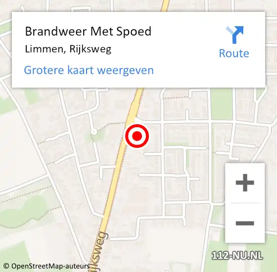 Locatie op kaart van de 112 melding: Brandweer Met Spoed Naar Limmen, Rijksweg op 22 juni 2023 08:07