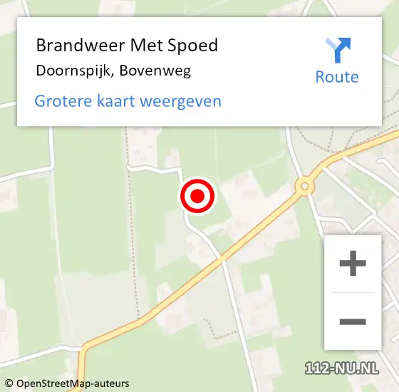 Locatie op kaart van de 112 melding: Brandweer Met Spoed Naar Doornspijk, Bovenweg op 22 juni 2023 13:29