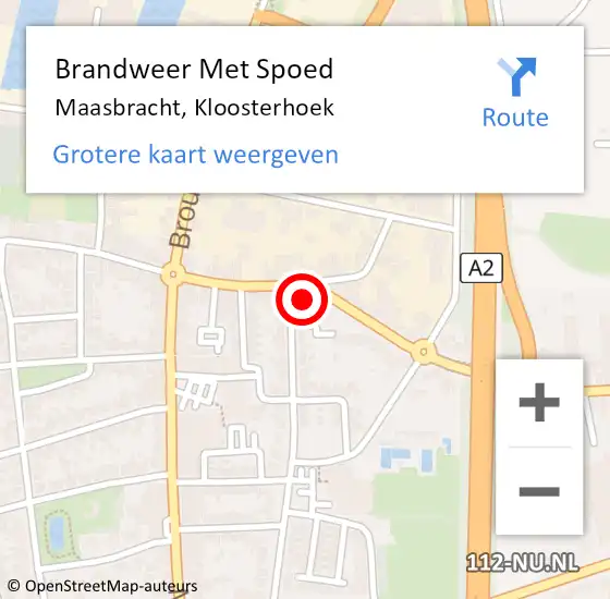 Locatie op kaart van de 112 melding: Brandweer Met Spoed Naar Maasbracht, Kloosterhoek op 22 juni 2023 15:40