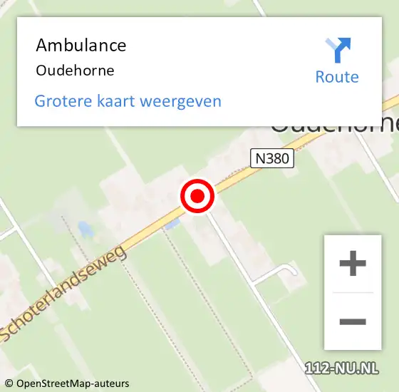 Locatie op kaart van de 112 melding: Ambulance Oudehorne op 22 juni 2023 16:10