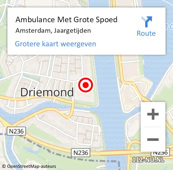 Locatie op kaart van de 112 melding: Ambulance Met Grote Spoed Naar Amsterdam, Jaargetijden op 22 juni 2023 18:38