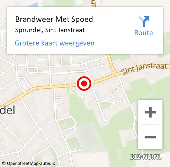 Locatie op kaart van de 112 melding: Brandweer Met Spoed Naar Sprundel, Sint Janstraat op 23 juni 2023 00:29