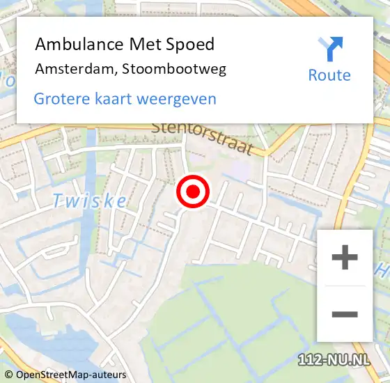 Locatie op kaart van de 112 melding: Ambulance Met Spoed Naar Amsterdam, Stoombootweg op 23 juni 2023 07:41