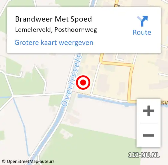 Locatie op kaart van de 112 melding: Brandweer Met Spoed Naar Lemelerveld, Posthoornweg op 23 juni 2023 07:49