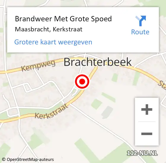 Locatie op kaart van de 112 melding: Brandweer Met Grote Spoed Naar Maasbracht, Kerkstraat op 23 juni 2023 09:16