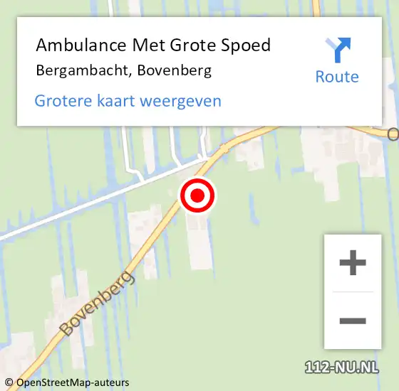 Locatie op kaart van de 112 melding: Ambulance Met Grote Spoed Naar Bergambacht, Bovenberg op 23 juni 2023 10:47