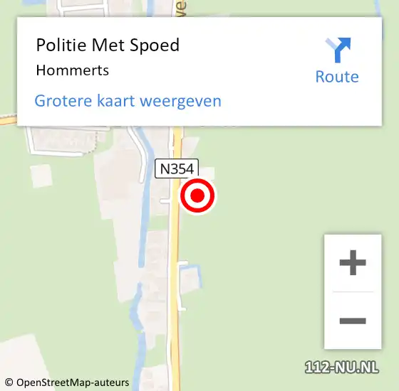 Locatie op kaart van de 112 melding: Politie Met Spoed Naar Hommerts op 23 juni 2023 11:25