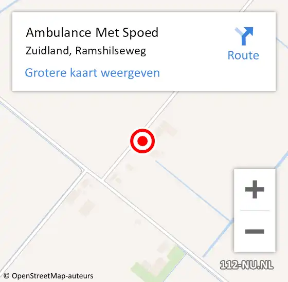 Locatie op kaart van de 112 melding: Ambulance Met Spoed Naar Zuidland, Ramshilseweg op 23 juni 2023 11:32