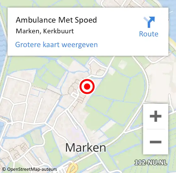 Locatie op kaart van de 112 melding: Ambulance Met Spoed Naar Marken, Kerkbuurt op 23 juni 2023 12:10